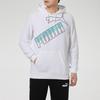 Puma Sports Casual Colorblock Logo Print Hooded Knit Sweatshirt Men Tops White 588667-02