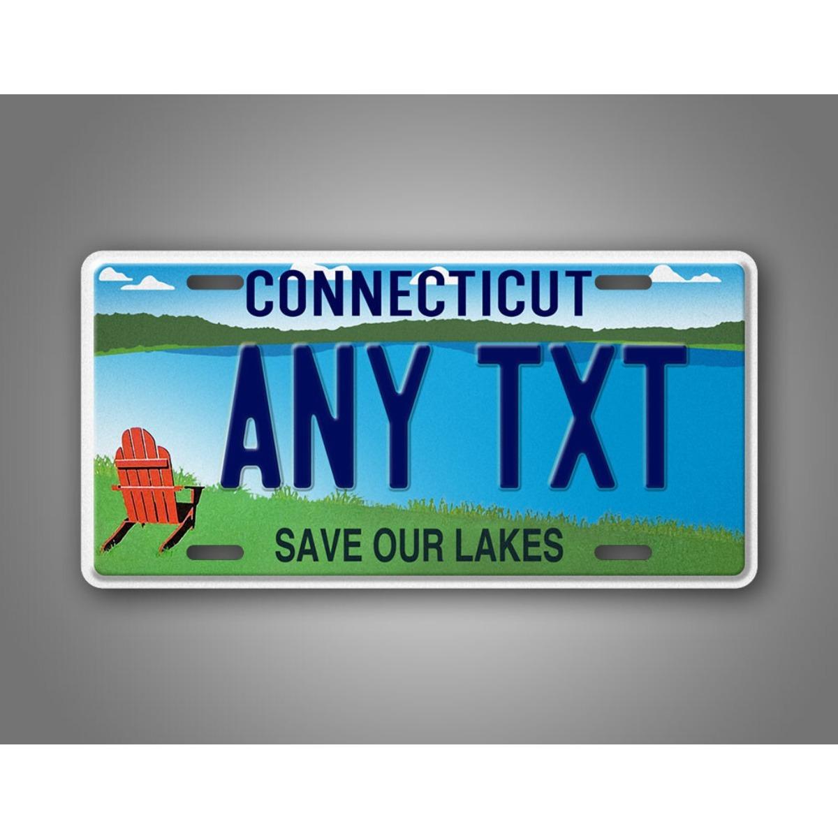 

Custom Connecticut Save Our Lakes License Plate 6x12 Inch Personalized Aluminum Tag Vehicle Decor білий