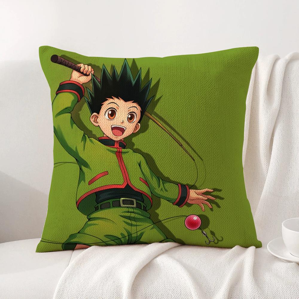 H-Hunter X H-Hunter Cushion Cover Summer Coolness Linen Fabric Double-Sided Printing Pillow Case Sofa Home Decor Gift