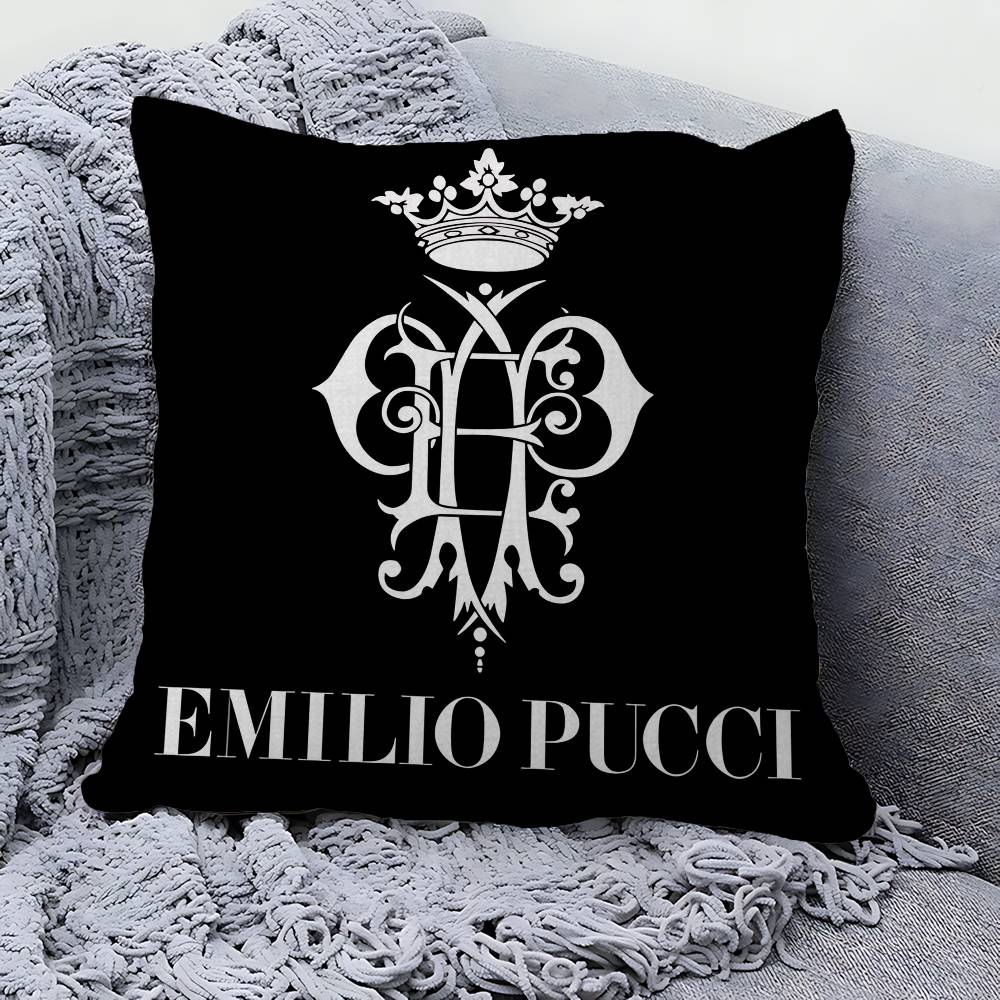 E-Emilios P-PucciS Logo 45*45cm Cushion Cover Pillow Cover Decor Pillowcase Home Pillowcase For Couch Pillow