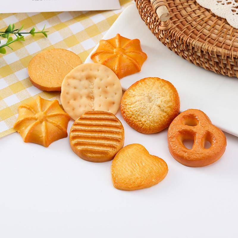 Faux Cookies Pâtisseries Artificielles Simulation Alimentaire Accessoires de Présentation de Desserts Réalistes Modèle de Décoration Bricolage Décor de Cuisine 2 pièces/lot