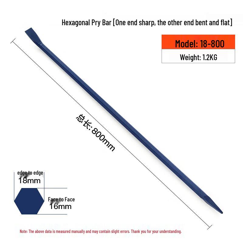 Guyin Heavy-Duty Hexagonal Steel Pry Bar