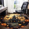 1pc Halloween Haunted Office Round Area Rug, Under Office Chairs Bedroom Living Room Home Decor, Room Deco, Available in Various Sizes
