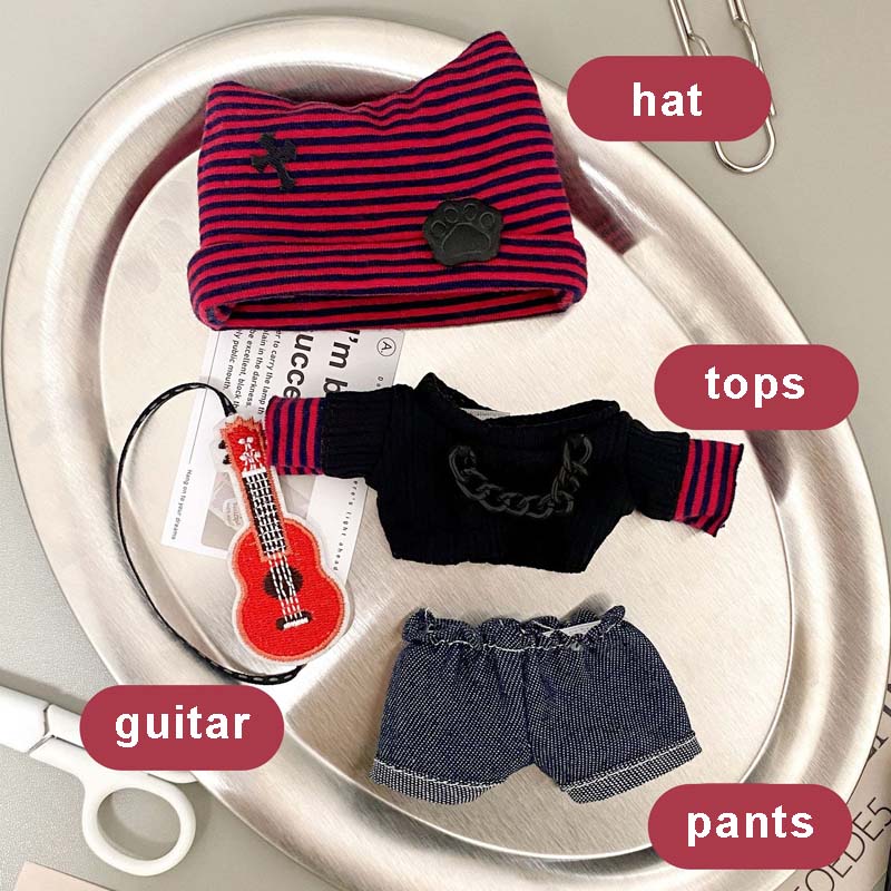 10cm Cotton Doll Clothes For Blue Brown Doll Blouse Pants Suit For Kawaii Doll Accessories Doll Dress-Up Play Toys Accessories