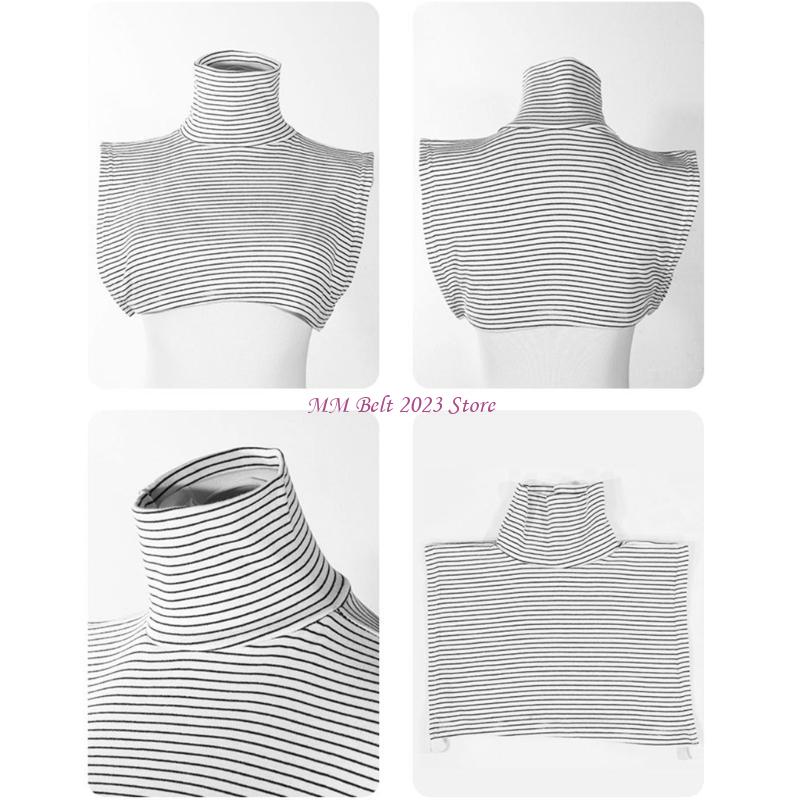 49ME Winter Fall Neck Warmer Faux Turtleneck Detachable Collar Half Top Mock Blouse Collar for Women Men Clothing Accessory