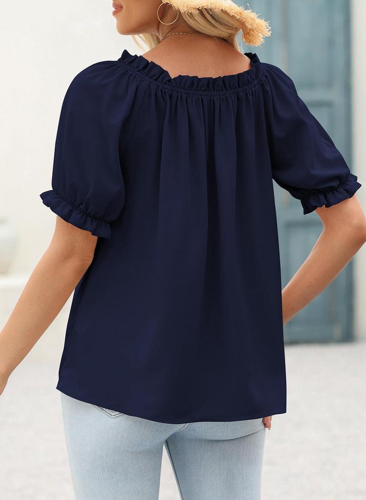 Camicia Bardot con Volant - Nuovi Arrivi Primavera/Estate 2026 per Donna - Stile Europeo & Americano