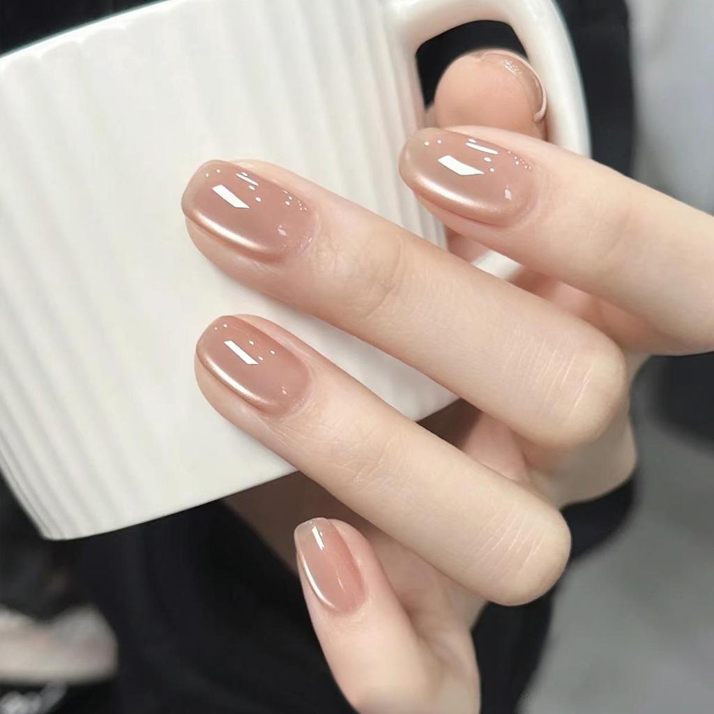 Verlaufende Bernstein-Goldfolie Abnehmbare Nagelsticker - Herbst/Winter-Kollektion