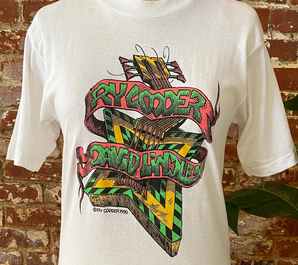 1990 Ry Cooder & David Lindley Shirt White Men Unisex S-5XL 1J0253 Unisex T-Shirt S