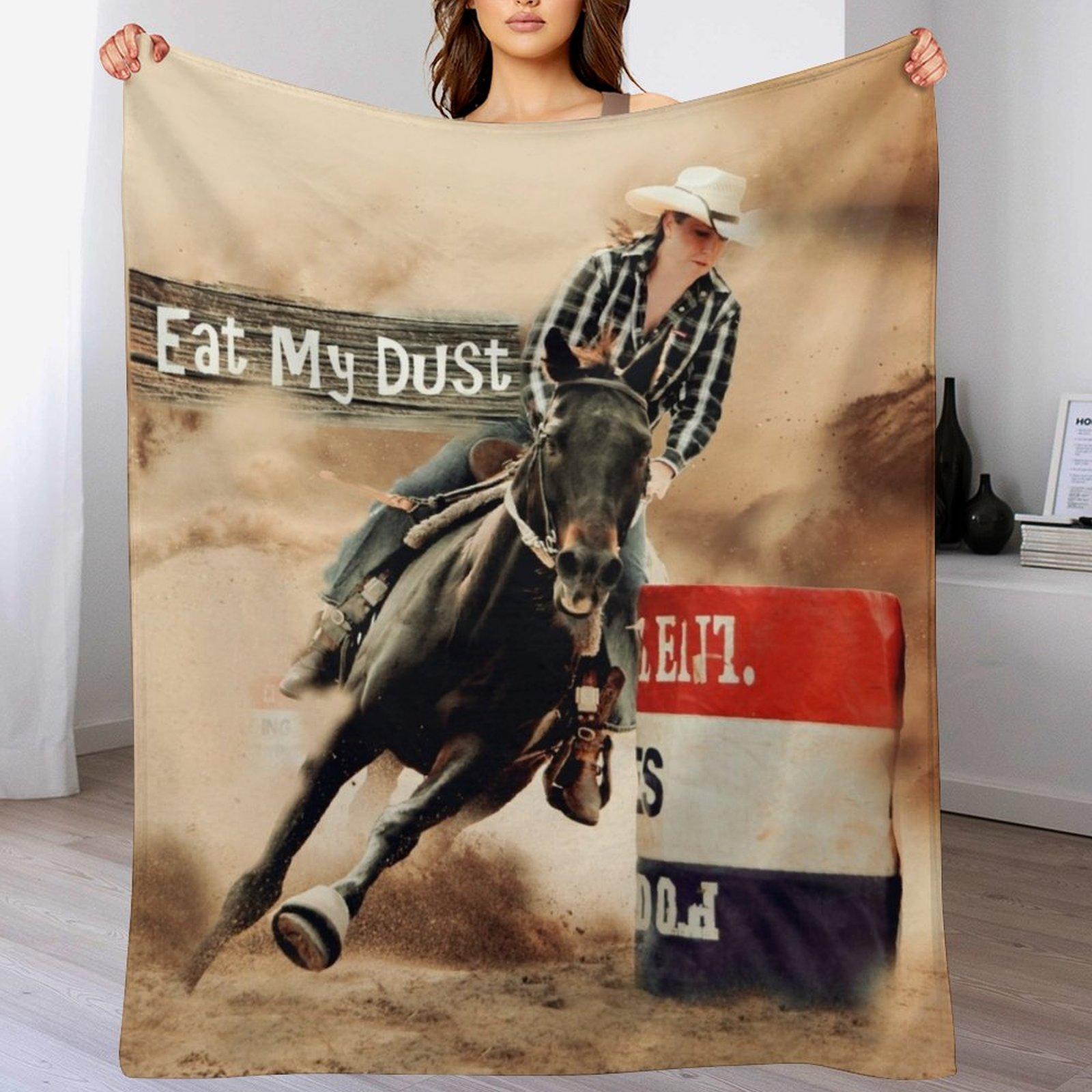 

RODEO BARREL RACER QUOTES ART AND DESIGNS Throw Blanket Outdoor Soft Blanket for Picnic Beach Camping 102x76cm(40x30in)