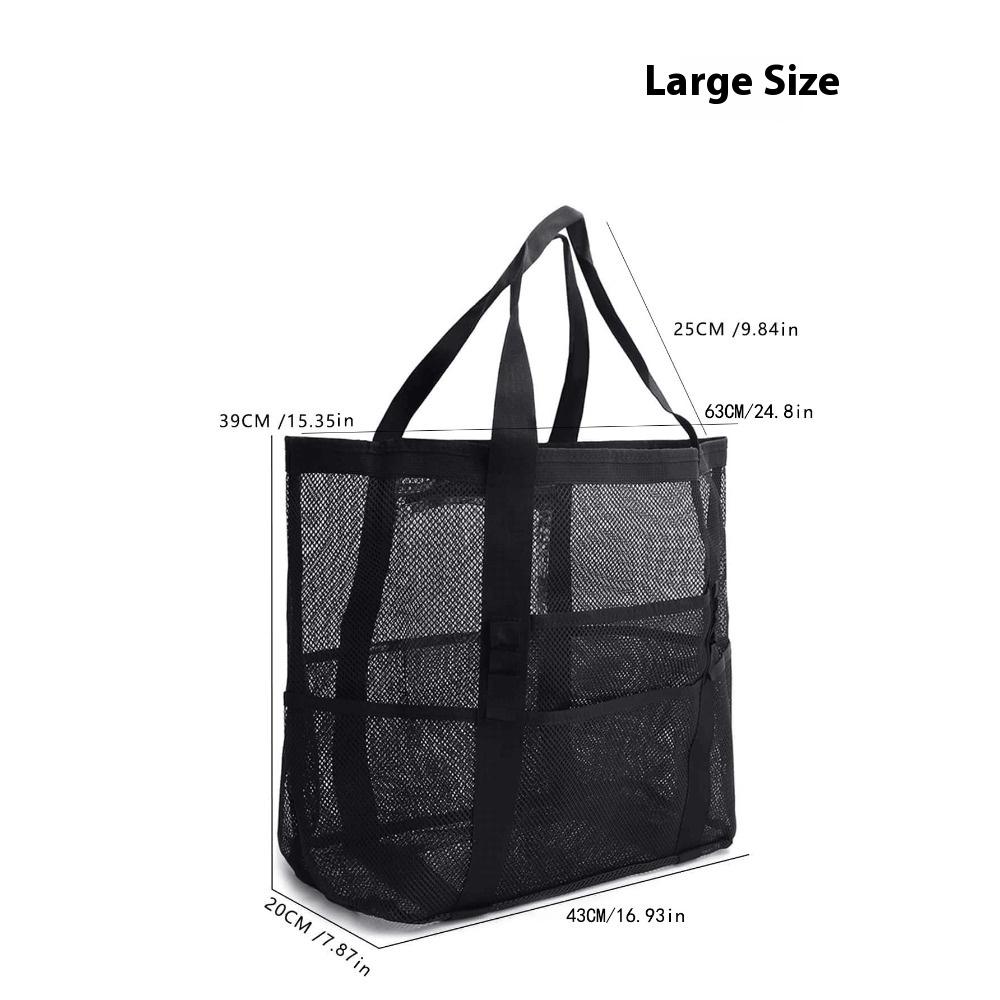 Beach Bag Large Capacity Toy Mesh Swimming Bag Multifunctional Travel Shoulder Beach Bag Swimsuit Storage Bag