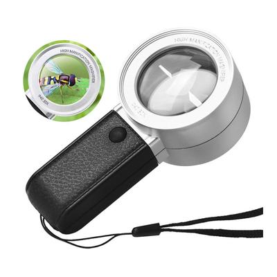 30X40mm MINI Handlupe Doppelte Optische Linsen LED-Licht UV-Licht Schmucklupe für Briefmarken Antiquitäten Wertschätzung