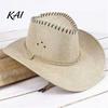 Fashionable Outdoor Cap Western Cowboy Hat with Windbreak Rope for Men, Wide Brim Linen Sun UV Protection Travel, Halloween Cosplay Costume,