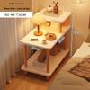 Compact Bedside and Coffee Table with Storage Shelf for Small Spaces
