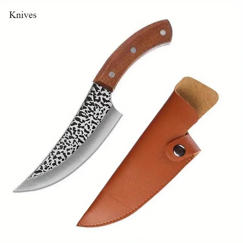 Stainless Steel Knife Forged Kitchen Boning Knife Professional Meat Cleaver Knife Wood Handle Vegetables Slicing Kitchen Knives