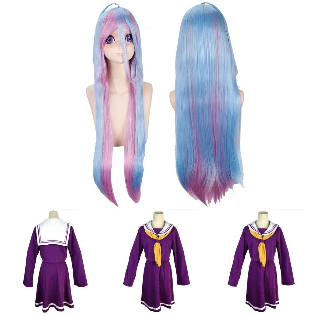Breathable No Game No Life Shiro Cosplay Dress Shirt Tie Set With Perfect Stitches