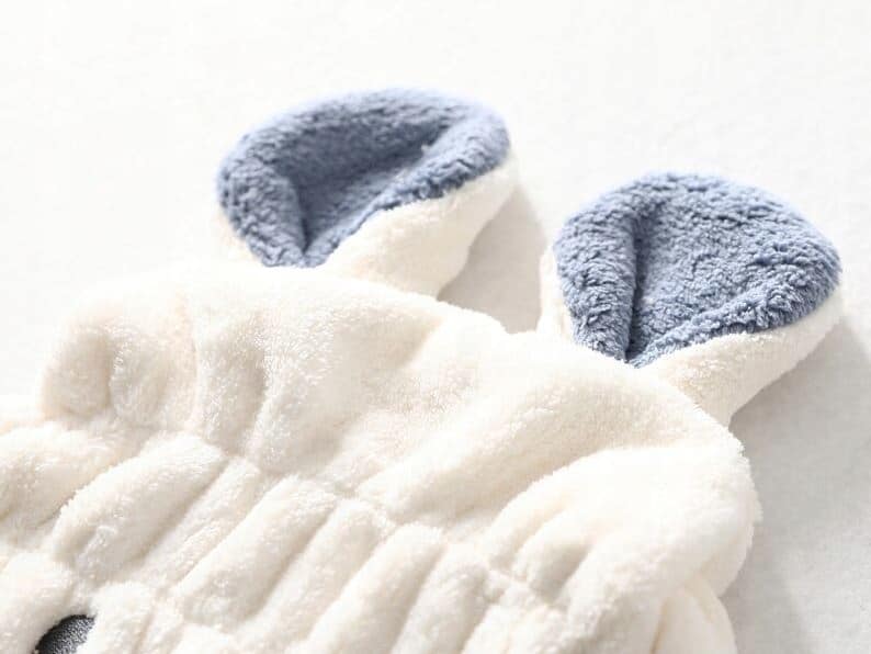 Turban towel cap FOR drying hair microfiber TEDDY BEAR universal (blue)