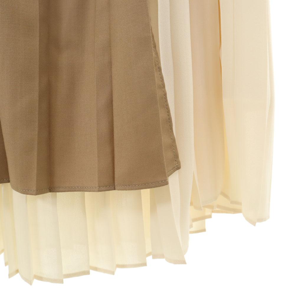 CLANE unused Maxi length Pleated skirt 1 Brown xIvory Women Used