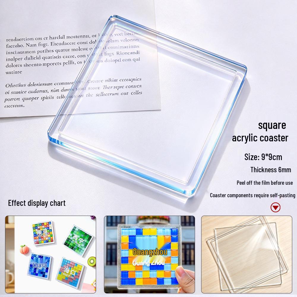 Bambus-Untersetzer & Tischset DIY-Kit für Kinder - Quadratische & Runde Mosaikbasis