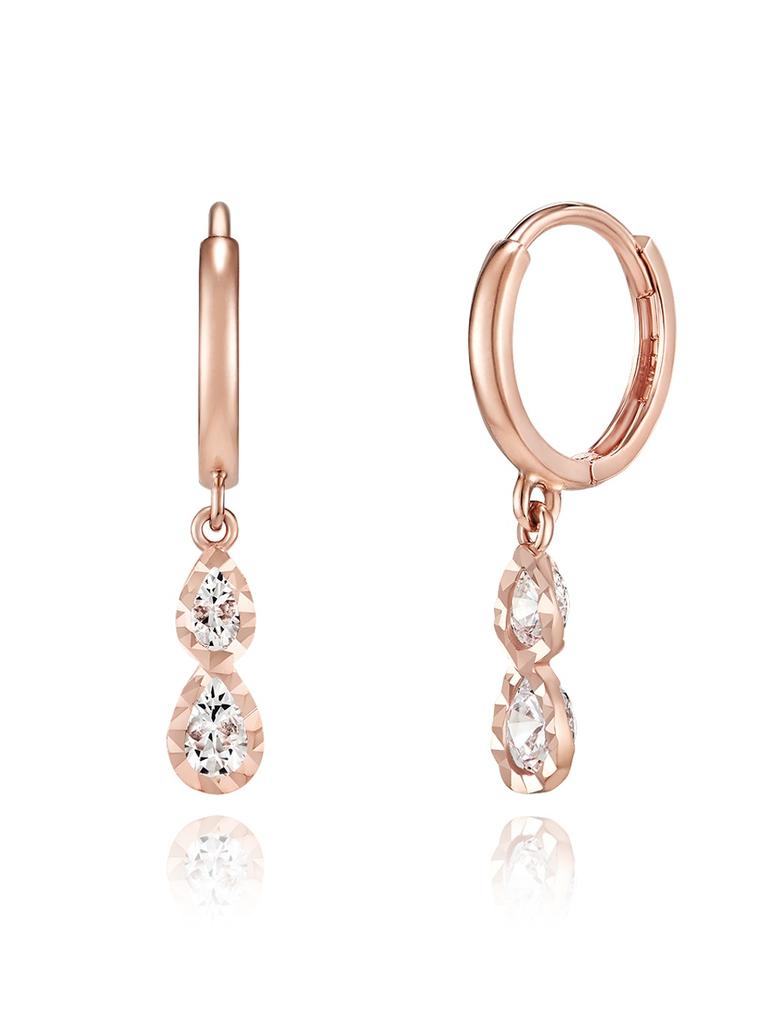 14K Double Q One-Touch Earrings GI14EE421