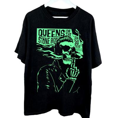 Queens of the Stone Age Grappig Katoenen Zwart T-shirt Unisex T-shirt