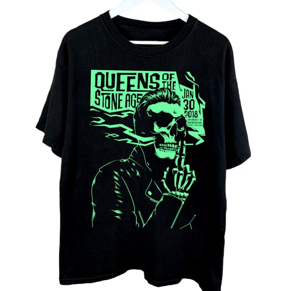 Queens of the Stone Age Funny Cotton Black T-Shirt Unisex T-Shirt XL