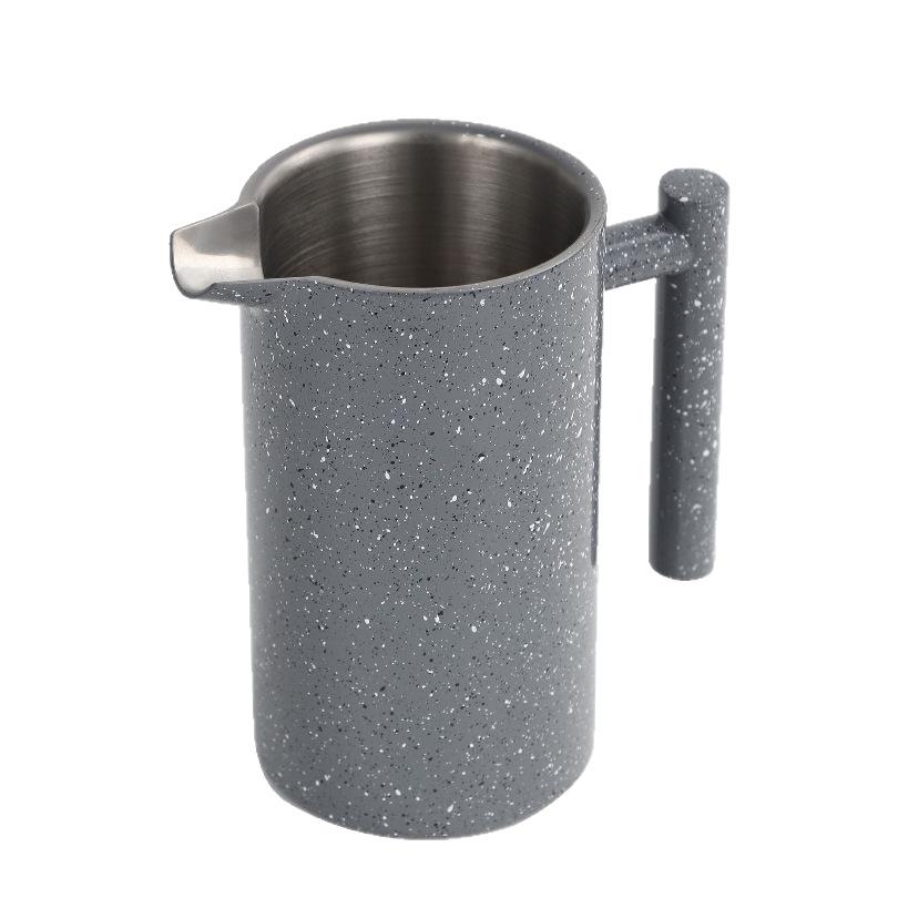 Double-Layer Insulated French Press Coffee Pot - Stainless Steel European Teapot with Filter