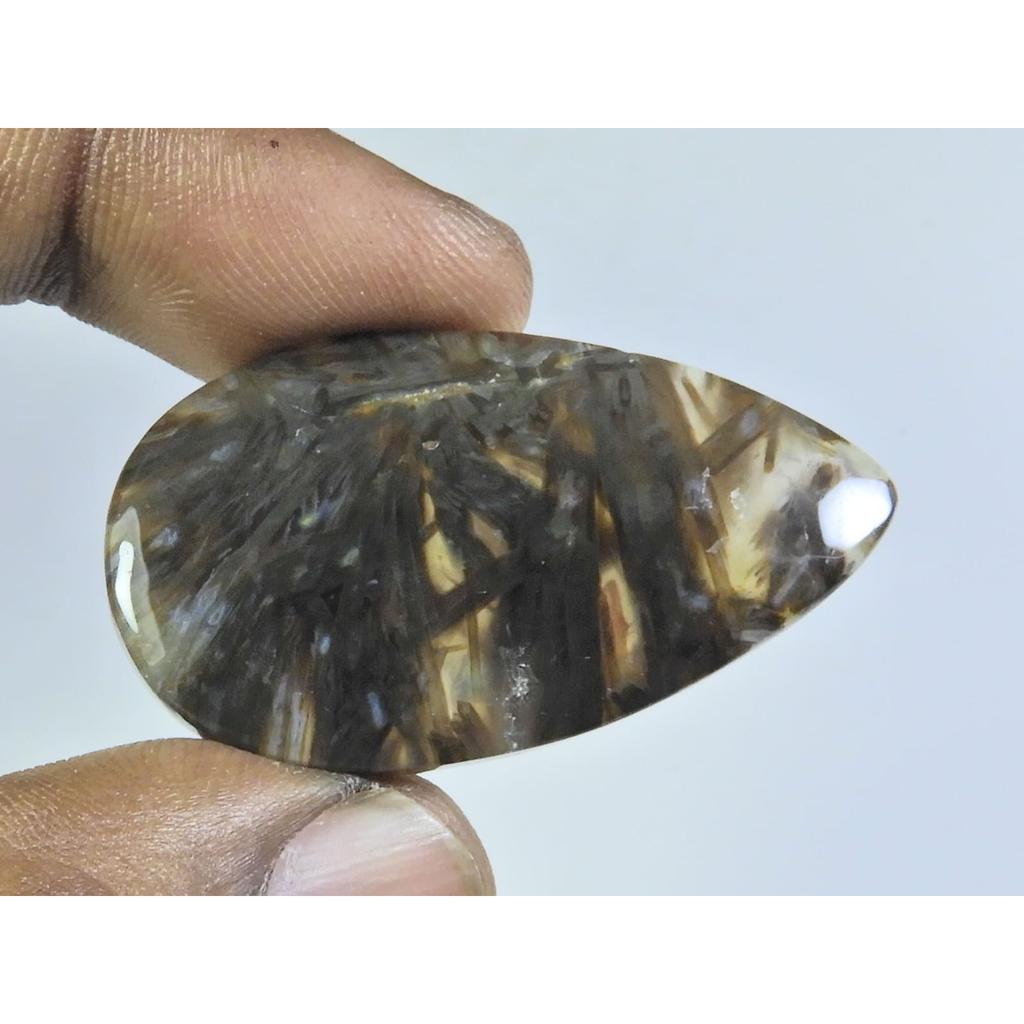 41Cts. Natural Tree Moss Agate Pear Cabochon Loose Gemstone 23X41X04MM D-146
