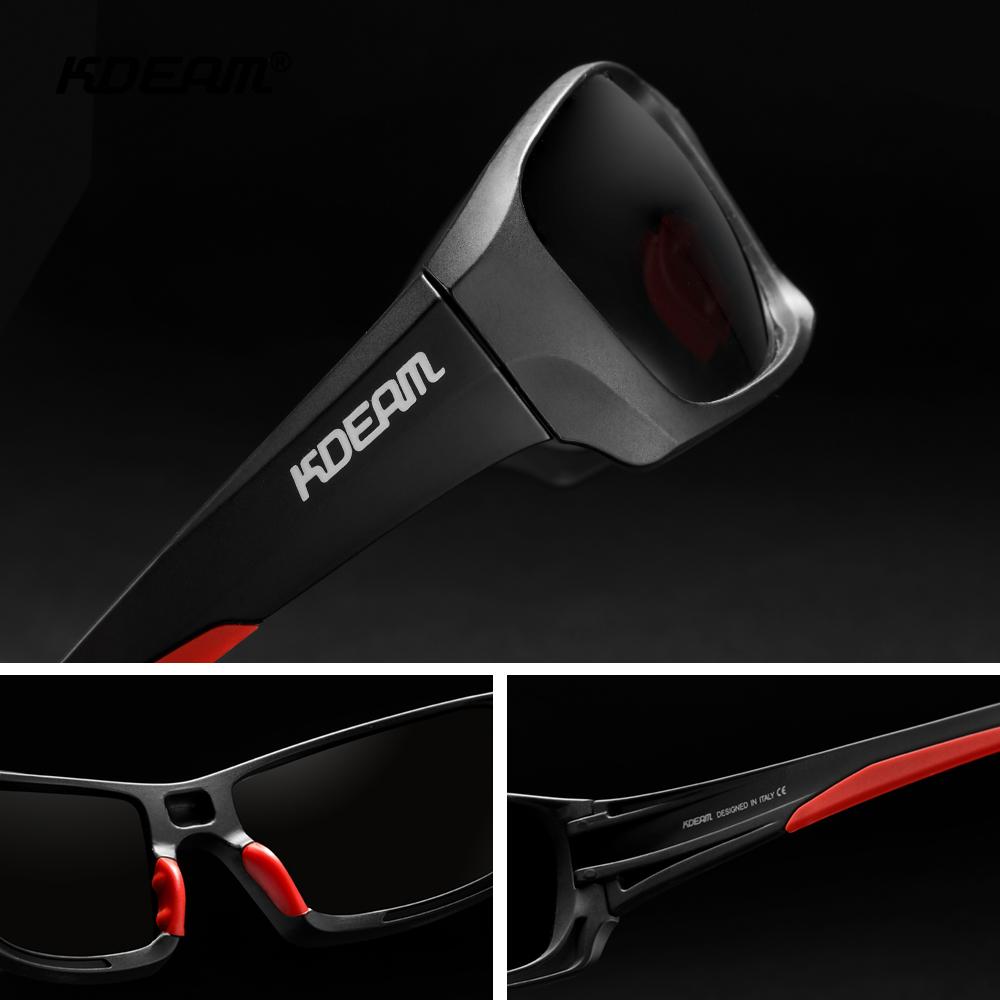 KDEAM High-End Sports Goggles TR90 Polarized Sunglasses Men Hiking Fishing Sun Glasses With Zipper Case