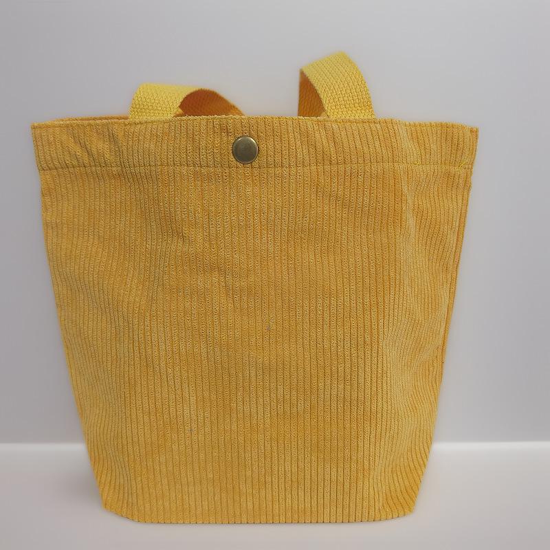 Retro Corduroy Bento Shoulder Bag - Versatile Canvas Handbag for Students and Commutes