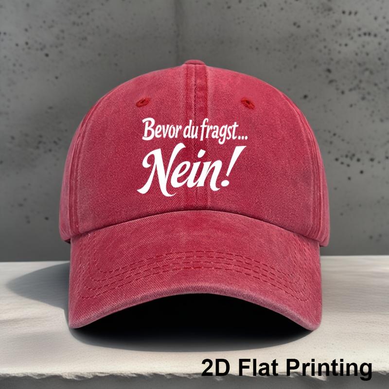 

Vintage Distressed Baseball Cap Nein Letter Funny Print Breathable Hat for Women and MenAppropriate for Any Season One Size