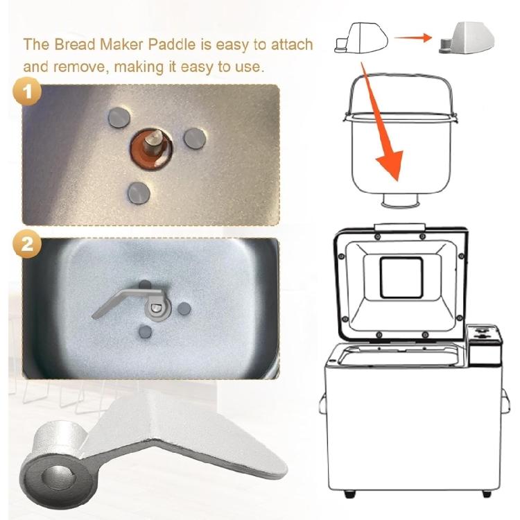 Professionelle Brotbackmaschine Knethaken Rührpaddel Edelstahl Brotbackmaschinenaufsatz Küchengeräte Ersatz