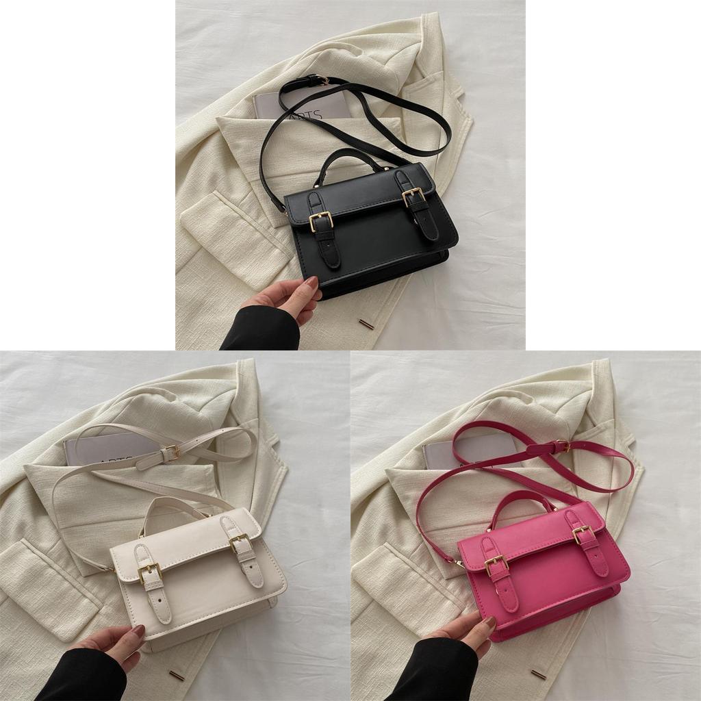 Trendy Small Square Women's Bag With Chic Stitching Details In White Pu