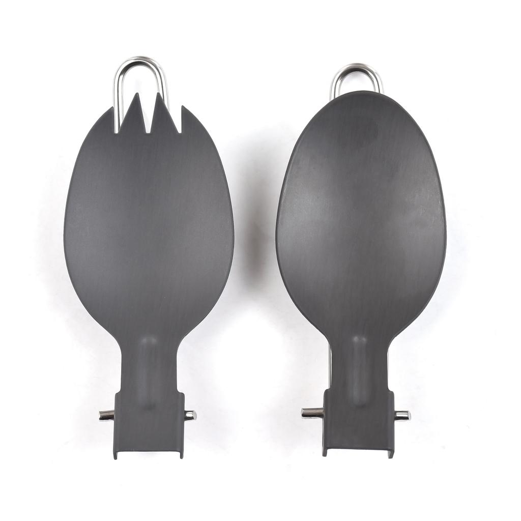 Aluminiowa Składana Łyżka i Łyżkowidelec Składany Zestaw Przyborów Kempingowych na Kemping Piesze Wycieczki