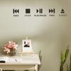 English Personalized Music Play Button Wall Stickers for Bedroom and Living Room Home Decoration Wall Stickers