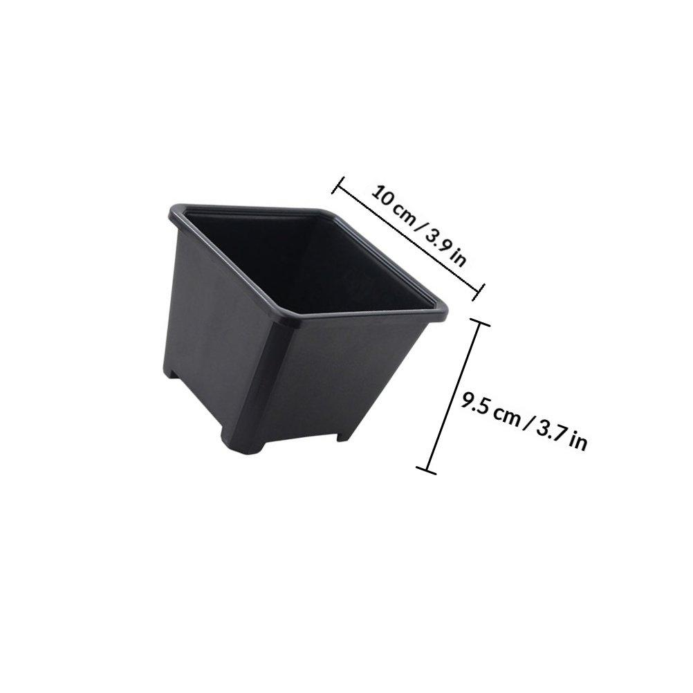 6Pcs Thickened Square Plastic Flower Pots for Succulents Indoor Plants Home Office Balcony Decor Gardening Planters Nursery