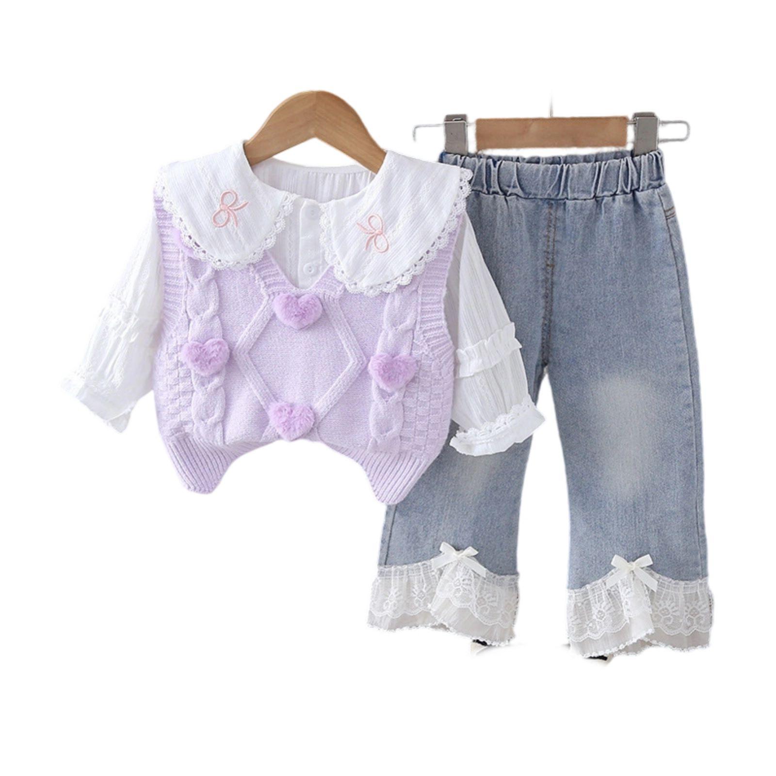 

Детский повседневный комплект с длинным рукавом, удобные наряды для повседневной носки 90