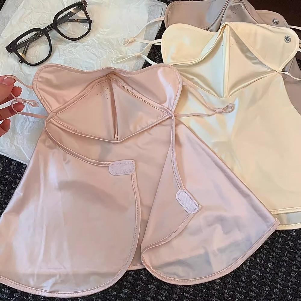 Satin Face Sun Protection Smooth Breathable Sunshade Mask Cycling Neck Sunscreen Mask  Beach