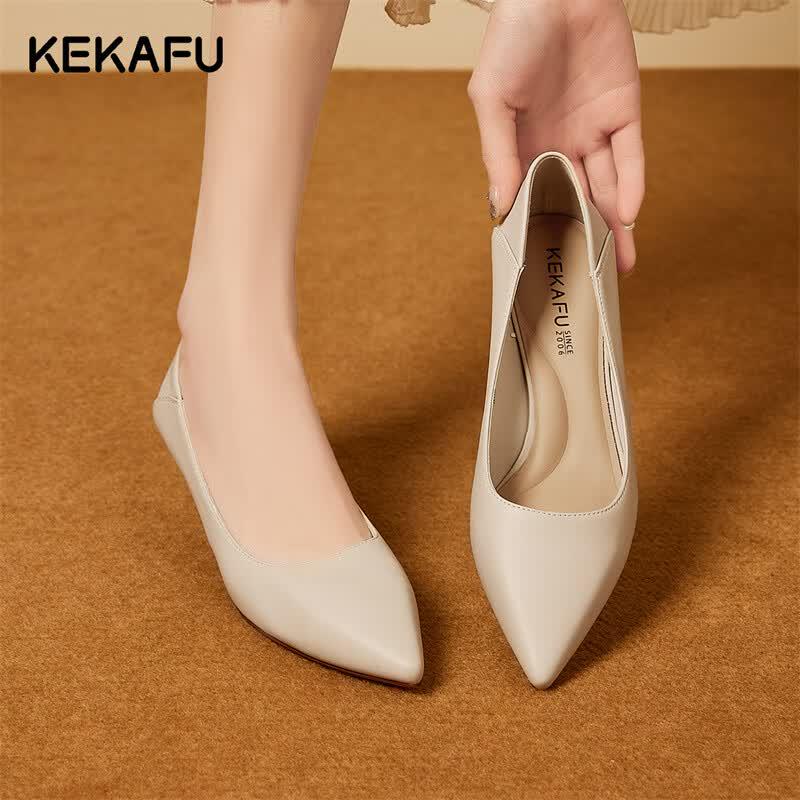 Kecafu Women s High-Heel Mary Jane Pumps 39 бежевый