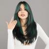 Fluffy Lavender Synthetic Green Wigs para mulheres Daily Cosplay Nova tendência Middle Part Wavy Green Hair Wig Fibra resistente ao calor
