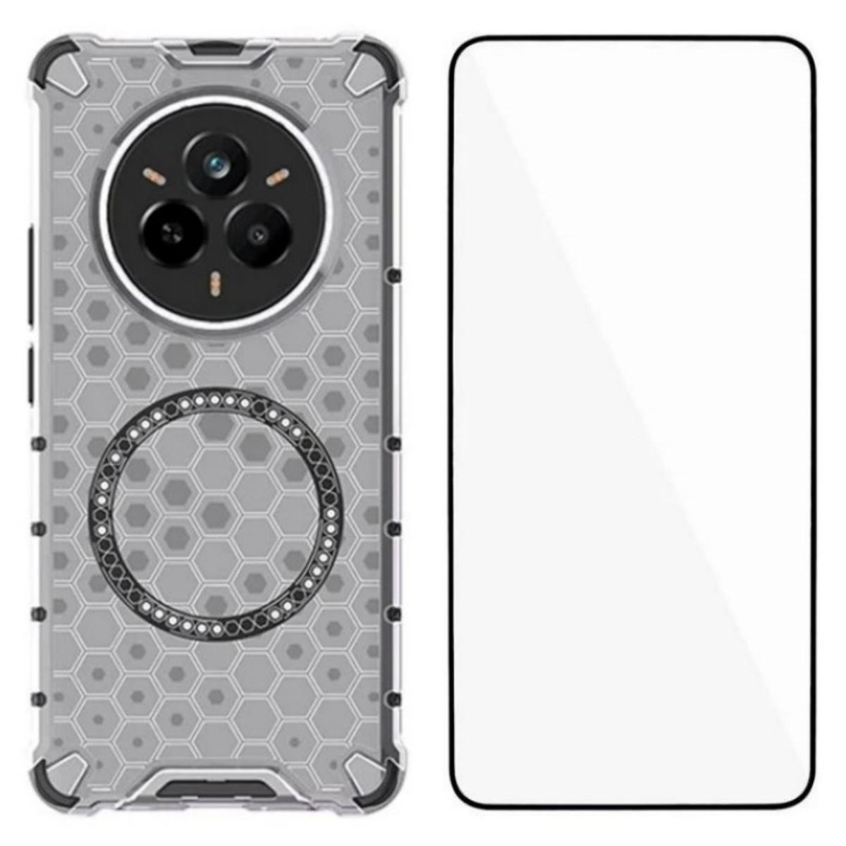 

For Realme 14 Pro 5G Phone Case Compatible with MagSafe WANLONFENG FC Series with Tempered Glass (Big Lens Hole) Transparent