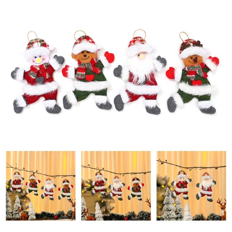 4 Pcs Christmas Hanging Holiday Ornaments Bear Santa Pendant Party Supplies for Holiday Wedding Party Decoration