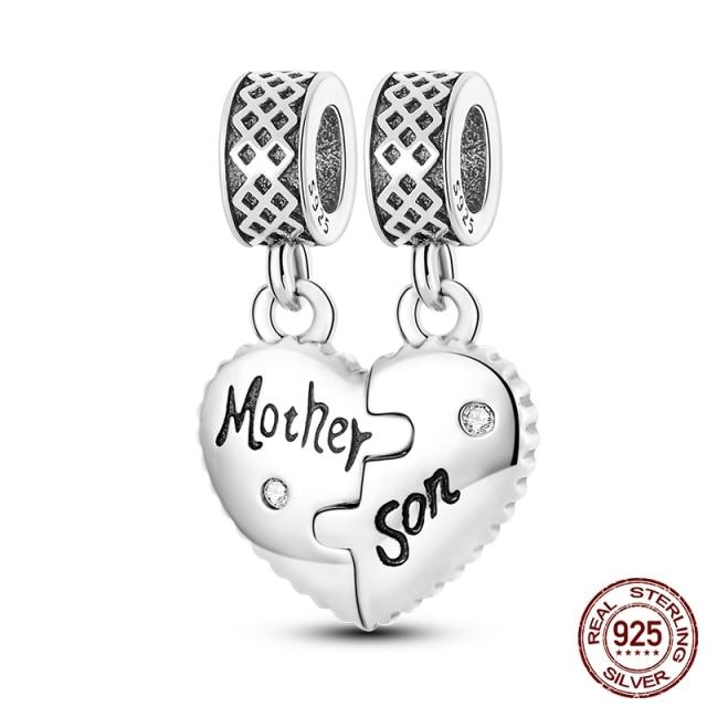 Charm Bead Fit  Bracelet DIY Dangle Charms For Mom Son Daughter Sister Friends Lover