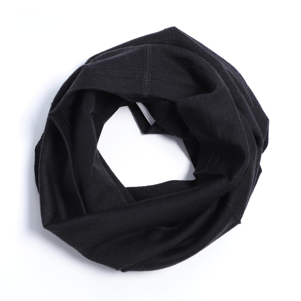 100% Merino Wool Ski Neck Gaiter Face Mask Neck Warmer for Men  Women Merino Wool Lightweight Thermal Headwear Wool Scarf One Size чёрный