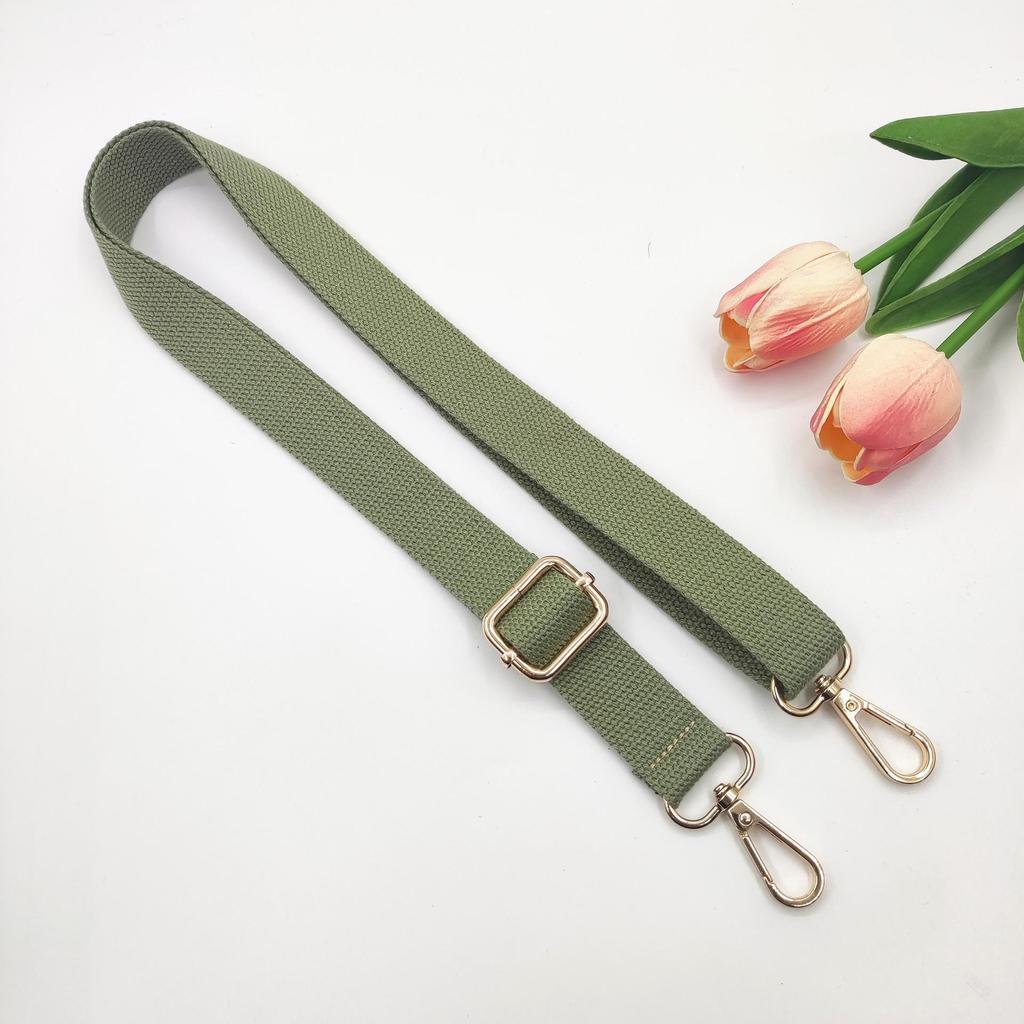 2.5cm Cotton Adjustable Crossbody Strap - Narrow Woven Solid Color Replacement for Women's Bags