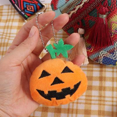 Creative Plush Doll Pumpkin Keychain Vegetables Cartoon Halloween Bag Pendant Soft Cute Pumpkin Doll Keyring Hanging Pendant