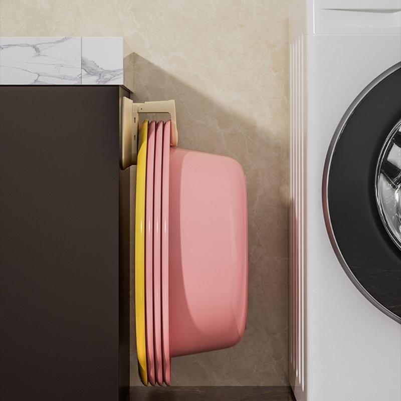 Adjustable Tension Shower Hook Space Efficient ABS Bathroom Storage Solution Telescopic Wall Mounted Storage Rack