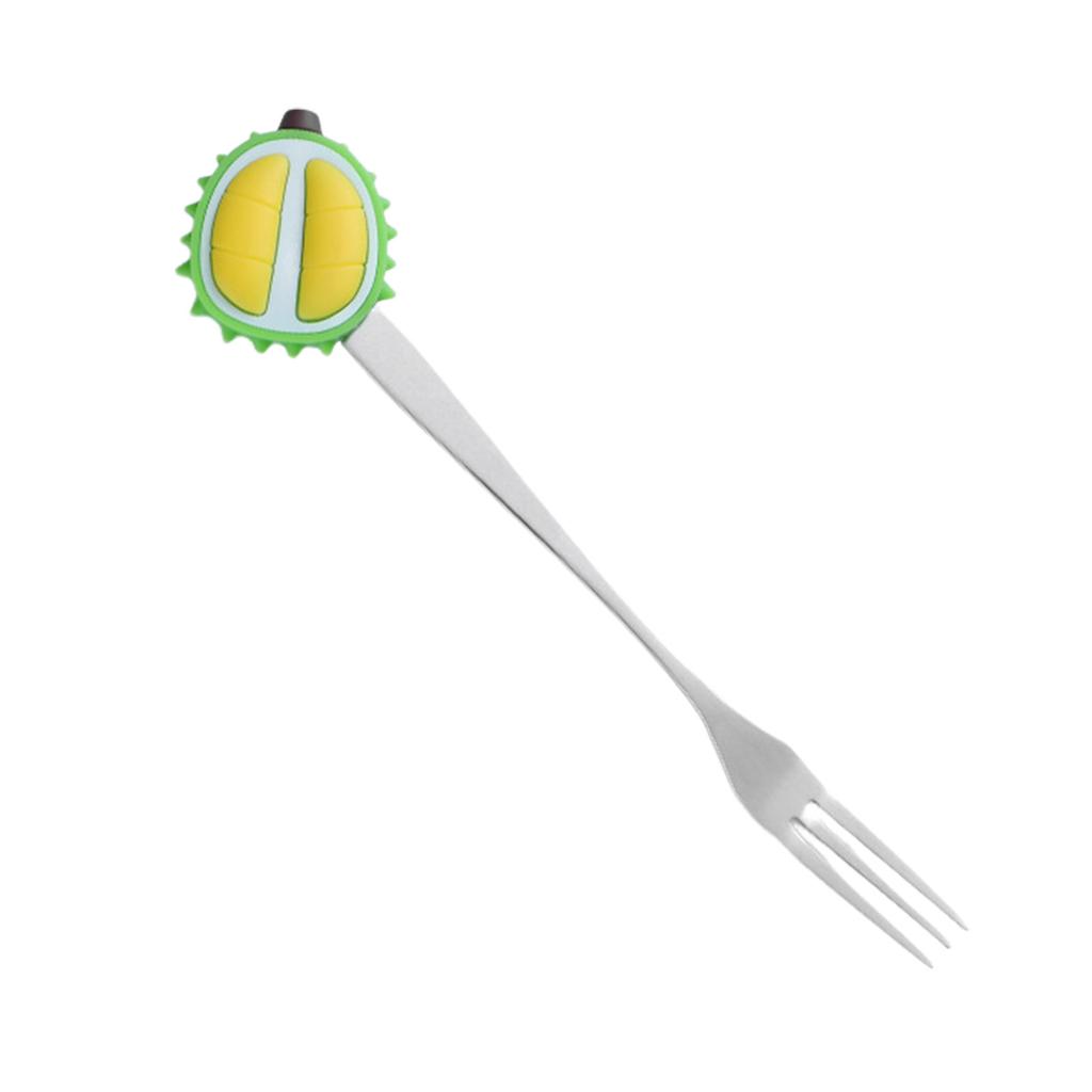 Stainless Steel Dessert Fork with Fruit Design Thickened Handle for Cake and Pastry Use High Durability and Unique Shape
