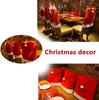 4-Piece Flannel Christmas Chair Covers, Holiday Kitchen Stool & Restaurant Decor