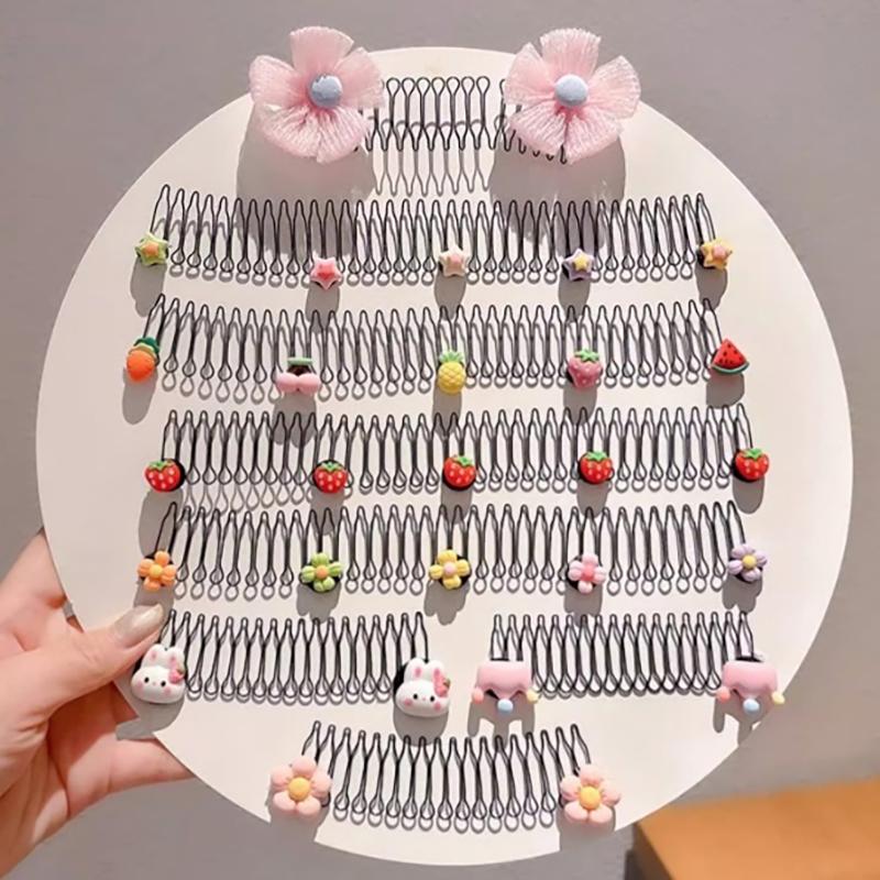 Bambini Dolce Carino Cartone Animato Pettine per Capelli Antiscivolo Pettine a Inserimento Acconciatura Accessori