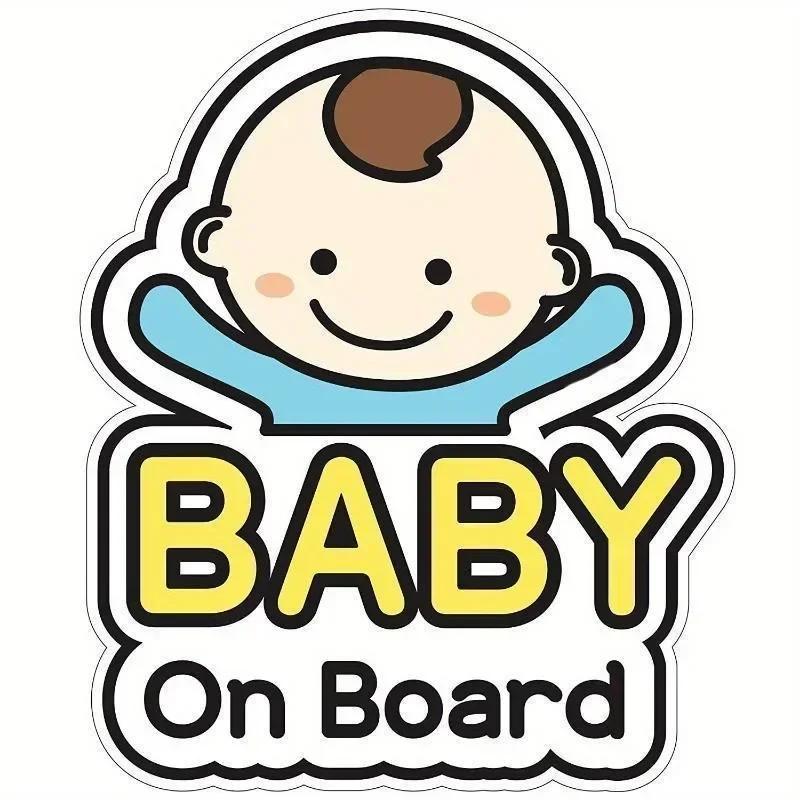 Car Stickers Cute Cartoon Baby On Board Sticker Sign Stickers Car Decorative Decal Car Accessories